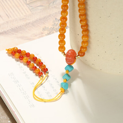 Dara, a multi-wear chicken fat yellow beeswax bracelet necklace, turquoise crystal bracelet, the same style for men and women, is a Chinese Valentine's Day gift for your girlfriend