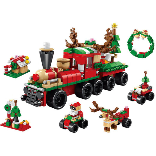 Yinqiwei Christmas series assembled building blocks small particles children's toys birthday gift ornaments C0106 Santa Claus 2694PCS