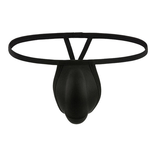 Ziwugan men's sexy single thong underwear for boys with convex cups, low-waist sponge pads, large anti-embarrassment invisible pants, white M one size fits all