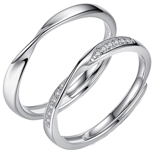 EothPT950 Platinum Möbius Ring Couple Ring for Women, Platinum Valentine's Day Birthday Gift for Girlfriend, Women's PT950 Platinum Moissanite Ring + Certificate