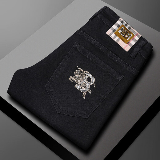 Burberry New Summer Herrenhosen Casual Hosen Slim Small Straight Herren Jeans Herren lange Hosen 9272 Models 28