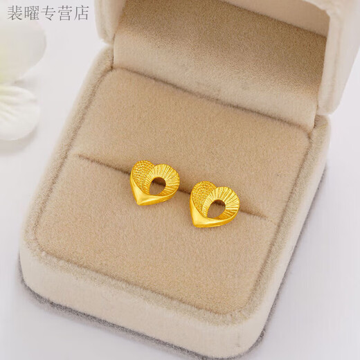 He Jiagong Old Phoenix Gold Earrings 2025 New Women's Small Earrings for Ear Holes Four-leaf Clover Earrings More Flowers Four-leaf Clover