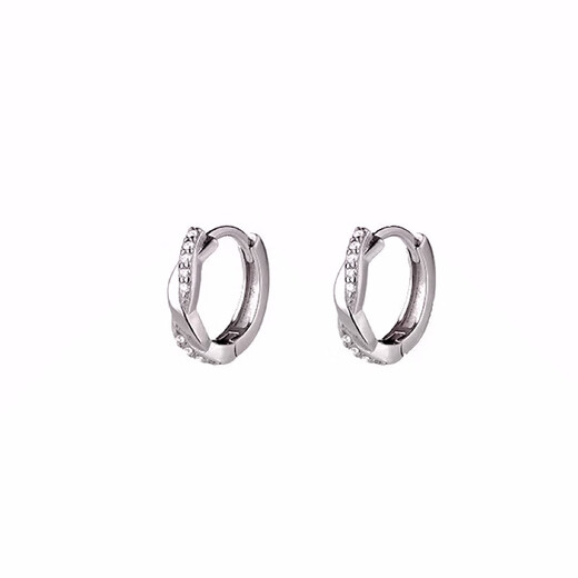 Nilan Fat Donglai same style pt950 platinum earrings for women PT950 ear buckle with diamond feel platinum earrings moissanite ear ring light twist diamond