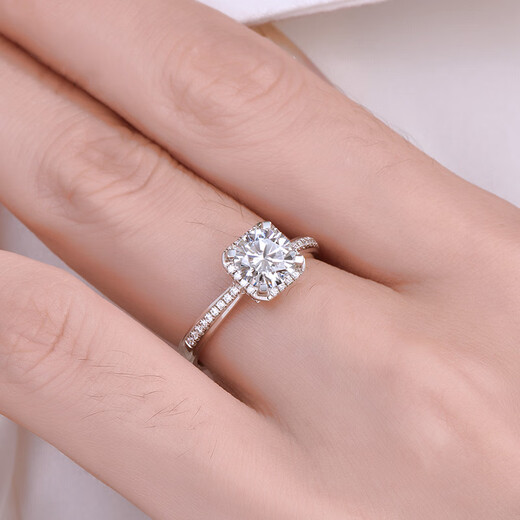 AVHE white 18k gold diamond ring starry sky set with platinum cultured diamonds wishing well wedding ring diamond ring proposal gift ring platinum diamond ring - cultured diamond 1 carat D color VVS gift box sent by SF - can be engraved