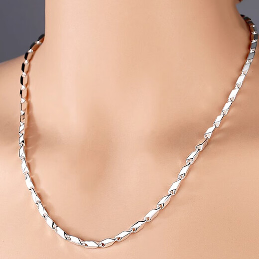 MZMZ platinum men's necklace domineering pt950 platinum jewelry trend necklace hip-hop street dance Valentine's Day birthday gift light luxury - no faucet - 55cm (with gift box)