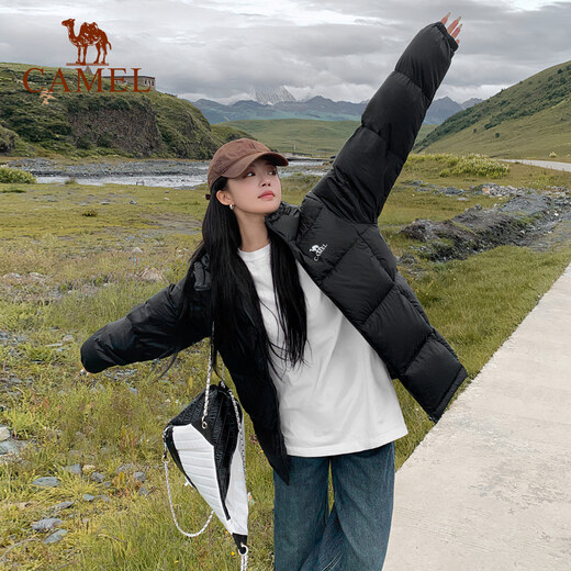 Camel (CAMEL) outdoor down jacket 600 puffs for men and women new short thick coat bread coat