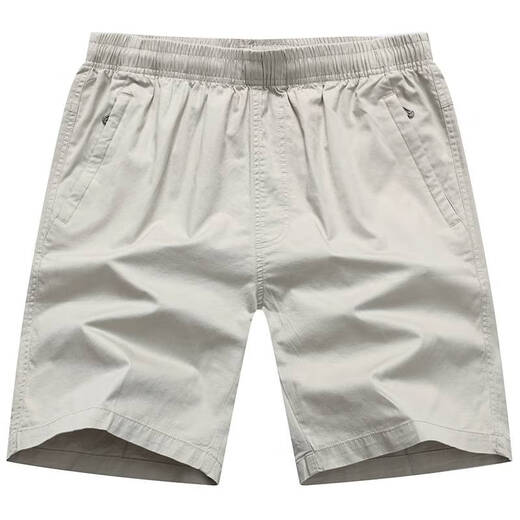 JEEP SPIRIT Jeep Shorts Men's 2025 Summer Loose Five-Fifth Pants Men's Outdoor Casual Beach Pants Dad's Home Pants 9224 Gray Front Zipper Pocket L 110-130Jin Jin is equal to about 0.5 kg