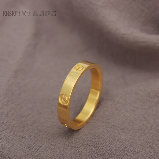 KHSK Old Phoenix Index Finger Plain Ring Colored Gold Plain Ring Fashion Ring Little Finger Personality US No. 5 (8090Jin Jin is equal to 0.5kg)