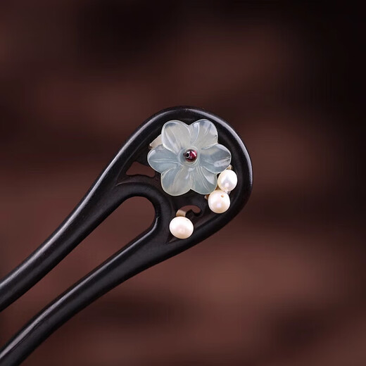 Fayouman U-shaped hairpin, ancient style hairpin, sandalwood hairpin, Chinese style, new Chinese style wooden hairpin, hairpin for girls gift, pearl Xiuyu wood U hairpin