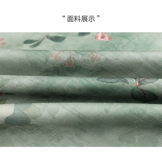 XAE奢侈高档品牌短袖连衣裙女2025夏季新款新圆领中式盘扣印花套装裙 清新绿 L [建议105-115斤]
