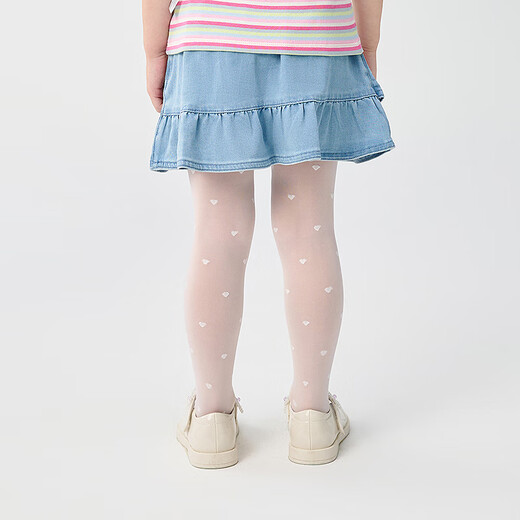 Balabala Children's Dance Socks Girls' Pantyhose Summer Thin Bottoming Socks Highly Elastic, Cool and Comfortable Two Pairs White Tone 00311 9-12 Years Old 160cm