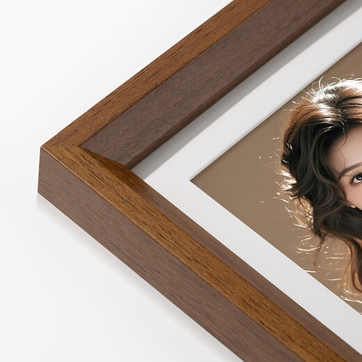 金隆兴木质相框摆台6寸婚纱照宝宝相片框挂墙情侣照片墙组合框胡桃木色-9906-2