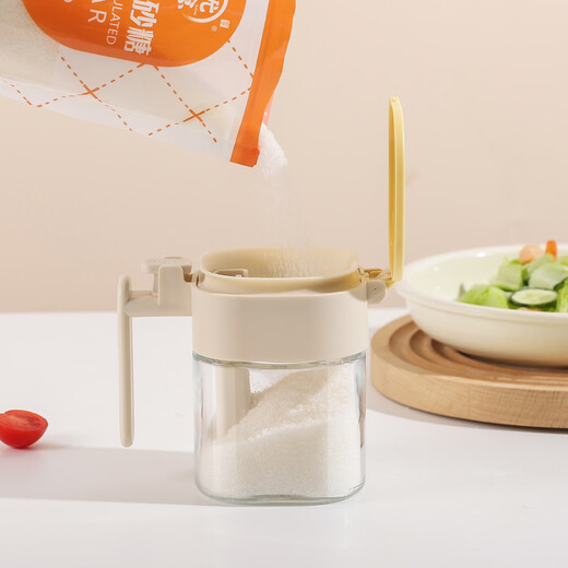 Kawashimaya spoon separate seasoning box kitchen household sealed moisture-proof seasoning jar seasoning bottle salt shaker combination set mixed color-2 independent spoon compartment sealed moisture-proof