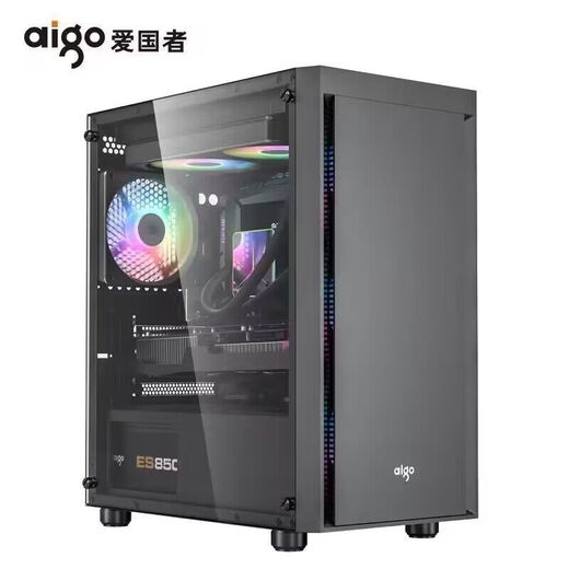 Patriot (aigo) V12 computer desktop case office home MATX case acrylic side through 240 water-cooled high-value V12 black acrylic side through + 3 LED fans