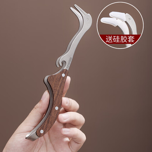 Cha Xiao'er pure titanium tea clip, high-end tea cup clip, non-slip tea tea set, tweezers, tea making tools, tea ceremony accessories, pure titanium, Ruihe tea clip (walnut)