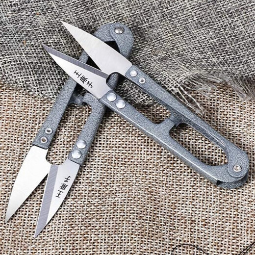 Wang Mazi petits ciseaux pour couper le fil, ciseaux de coupe de fil à ressort en forme de U sur mesure, grands ciseaux de coupe de fil, ciseaux de fil à haute élasticité en forme de U, couleurs simples et aléatoires