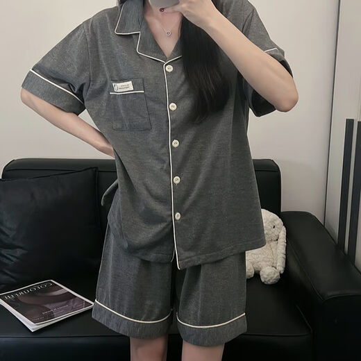 
Modal Korean version simple solid color cotton pajamas women's short-sleeved shorts summer two-piece dormitory can wear home clothes set 9901# red M 80-100Jin [Jin equals 0.5 kg]