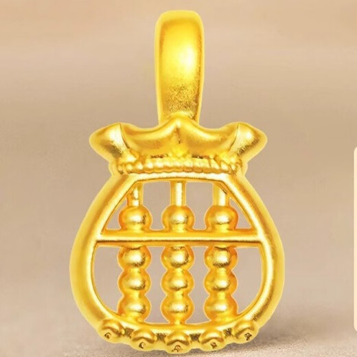 Dewey Van gold-wrapped 999 solid gold pendant G24K gold Ruyibacus pendant classic clavicle chain Chinese Valentine's Day gift to girlfriend Ruyibacus pendant (gold layer is thicker)