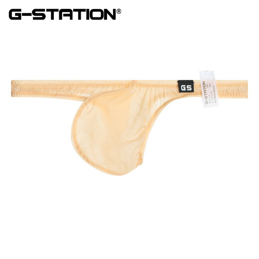G-STATION ultra-thin silky high-transparency STC Japanese small men's thong breathable quick-drying sexy tight underwear size small white L (for small sizes, it is recommended to go up 1-2 sizes)