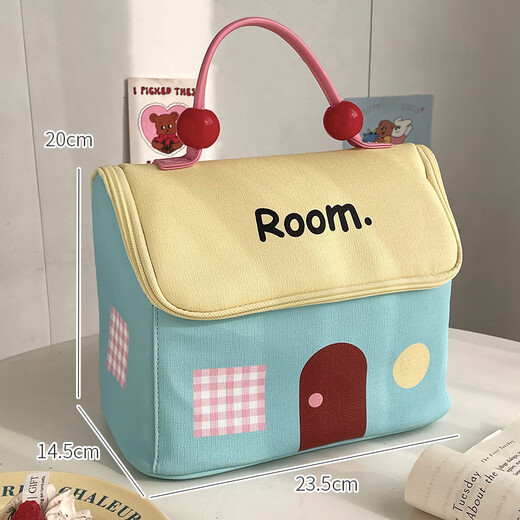 Tagi same style cute house cosmetic bag portable storage bag travel handbag multi-functional toiletry bag cheese sea salt