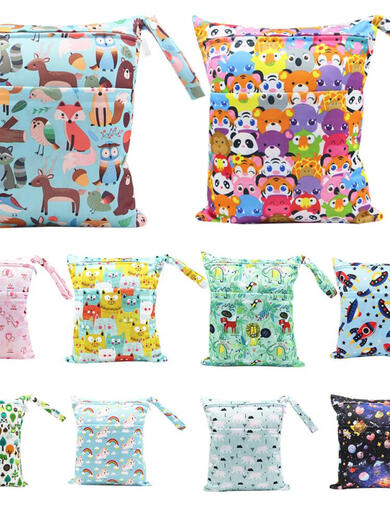 SARTILL baby stroller hanging bag stroller hanging bag diaper bag out-and-out storage bag clothes diaper portable storage bag swimming ring double layer large 36*30CM