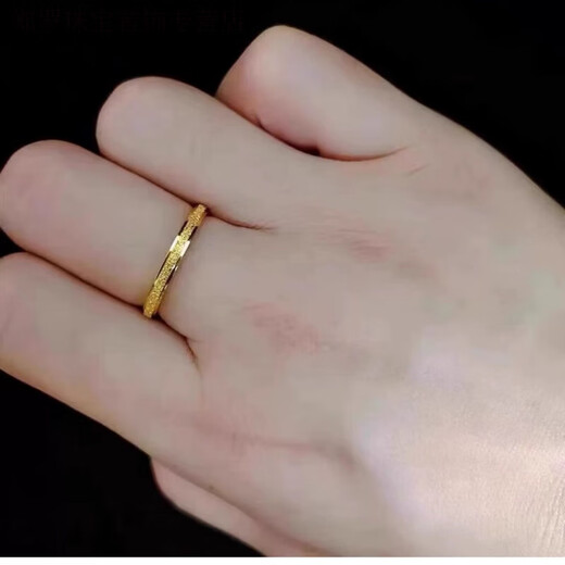 RSRDDY Old Phoenix 999 gold solid gold plain ring frosted gold simple index finger ring faded fashion for men and women gold ring 2MM baby's breath same style same style Ring No. 7 105-115Jin Jin equals 0.5 kg same style same style