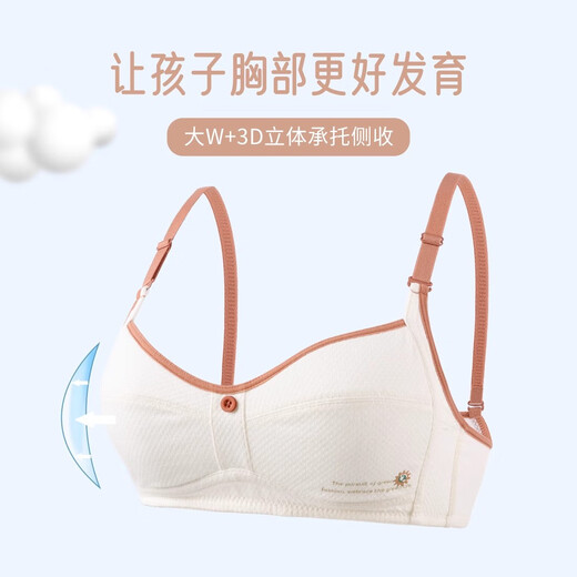 Beidi Chun Junior High School Girls Underwear Girls Developmental Primary School Students Breathable Bra Summer Thin Seamless Tube Top Wear Inside, Green Grass, Correcting Posture and Beautiful Back, One Size 38/85 (AB Cup)