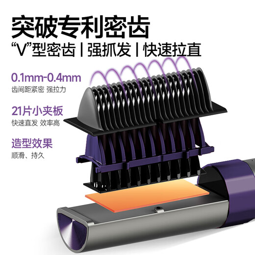 Golden Rice Plasma Hair Straightening Comb to improve frizz. Yang Chaoyue's same model. Straight plate clip, curling and straightening dual-use hair care high cranial hair curling iron. Plug-in model KD3821 purple is a must-have for travel.