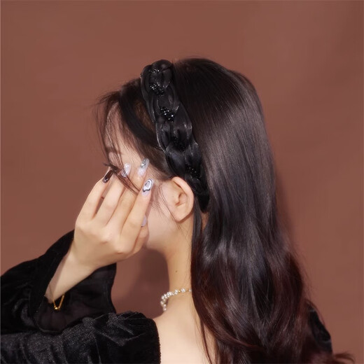 Kamalun (KAMALUN) high-end headband women's braided headband high skull white hair pressure hairpin elegant hair accessories for girlfriend hairband + brand gift box