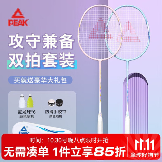 匹克羽毛球拍对拍碳复合超轻耐打成人儿童专业比赛训练球拍彩翼双拍