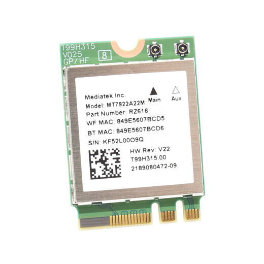 GxlinkstarMT7922 MT7925 MT7927 Tarjeta de red inalámbrica Gigabit wifi 6G tribanda incorporado Bluetooth 5.4 receptor de computadora compatible con AMD RZ616 Linux Openwrt paquete Tarjeta de red MT7922 + antena incorporada