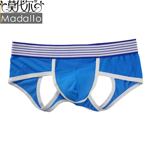 Modal underwear men's mesh breathable sexy thong men's low-waist double-butt underwear with no need to take off the pants, trendy black XL size