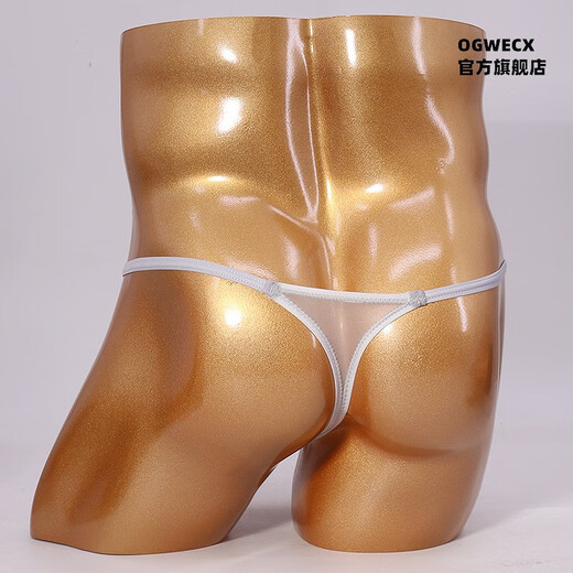 OGWECX Men's Underwear Ice Silk Single-layer T-Pants Single-layer Stretch Silky Smooth T-Pants High-Protrusion Seamless Sexy Thin Strap Fit T-Pants Black 1 Pair L