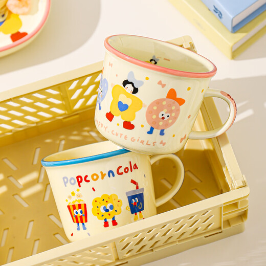 Kawashimaya (KAWASIMAYA) cute mug ceramic cup household drinking water children's milk cup heatable breakfast cup little girl style