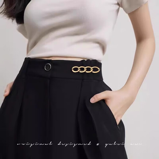 Trousers waist artifact, pants waist is too big, adjustable buckle waist tightening buckle brooch, female corsage pin, anti-exposure skirt, 2 gold pcs, 2 silver pcs