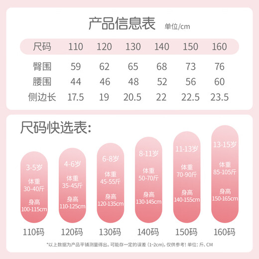 FENTENGCARE children's underwear for girls, middle and large children, pure cotton boxer briefs for little girls without clips, PP short summer thin section 3-6-12 years old YR