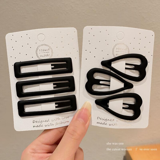 Black simple popular children's hair clip summer broken hair bangs hair clip forehead side clip headdress temperament bb clip TS268-02 five-pointed star 3-piece set