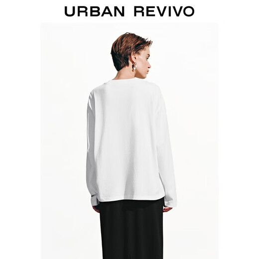 UR2026 Spring New Women's Casual Simple Basic Round Neck Loose Short T-shirt UYB450012 Beige M