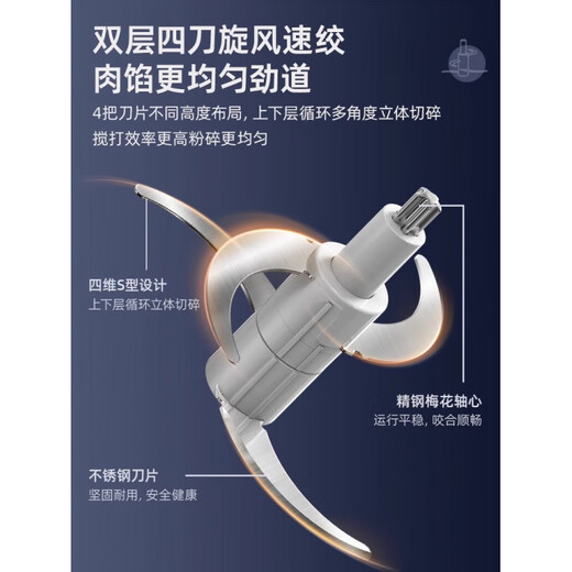 SUPOR meat grinder multifunctional garlic artifact household blender bone crusher garlic pounding cooking machine cooking machine 3L stainless steel double gear double knife