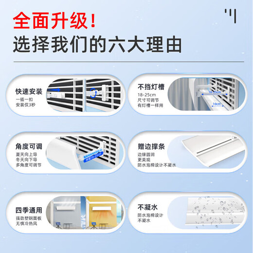 Yibaili central air conditioning windshield, ceiling machine anti-direct blow air conditioning baffle, air outlet guide and block wind, universal widened version 80cm *5165