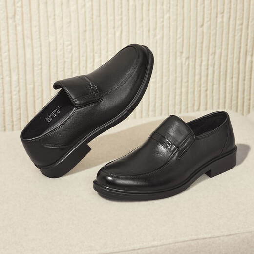 Red Dragonfly Men's Business Leather Shoes Commuting Soft Sole Dad Shoes Slip-on Men's Casual Shoes WTA43335 39