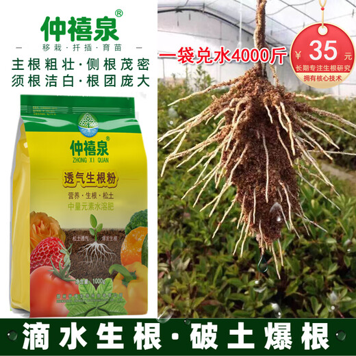 Zhongxiquan Breathable Rooting Powder Vegetables and Flowers Field Fruit Trees and Fruits Transplanting Seedlings Rapid Rooting Agent Powerful Rooting Liquid 500g*3 Bags