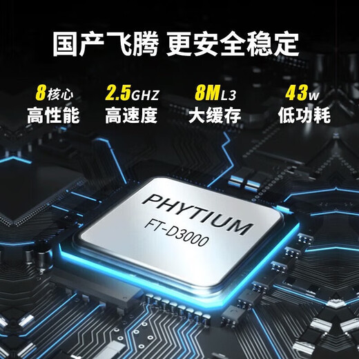 联想（Lenovo）长风宗卫M740J国产信创台式机电脑自主可控支持DeepSeek小模型服务器主机 飞腾FT-D3000 麒麟GF试用版 64G内存丨1T固态+4T丨2G独显