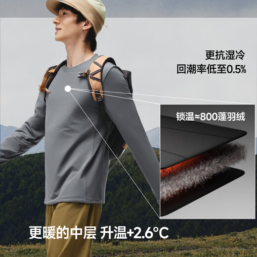 Beneunder long-sleeved T-shirt men's sweatshirt air fleece warm bottoming shirt round neck loose and comfortable CL010 soft white M