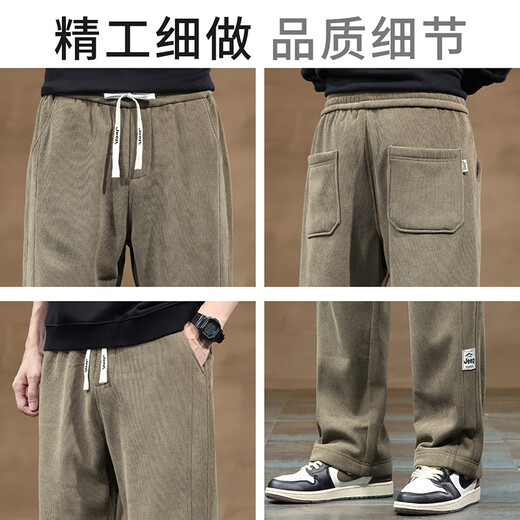 JEEP Velvet Thickened 2025 Autumn and Winter Casual Pants Men's Trendy Brand Loose Versatile Straight Pants Sports Pants Men's Sweatpants