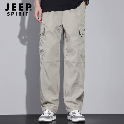 JEEP SPIRIT Jeep casual pants men's autumn trendy workwear pants men's loose straight wide-leg pants sports trousers versatile men's pants