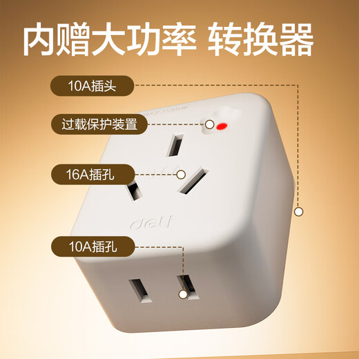 Deli 16A Hochleistungssteckdose 4 kW Klimaanlagensteckdose/Steckdosenleiste/Leistenleiste/Steckdosenleiste/Verdrahtungsleiste 3 Positionen Hauptsteuerschalter 3 Meter (mit 16A-Konverter) LX224S