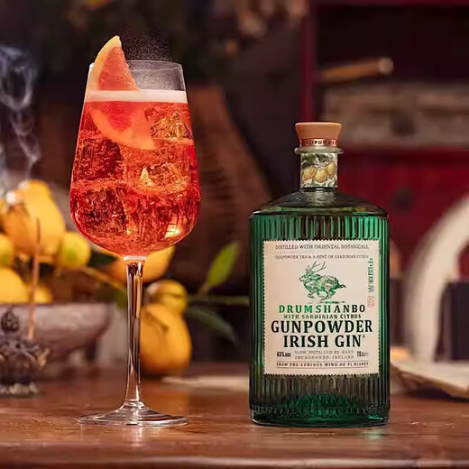 JiTuDRUMSHANBO GUN POWDER GIN爱尔兰原瓶进口鹿角兔火耀加州橙金酒 撒丁岛柑橘白瓷珍藏版 700mL