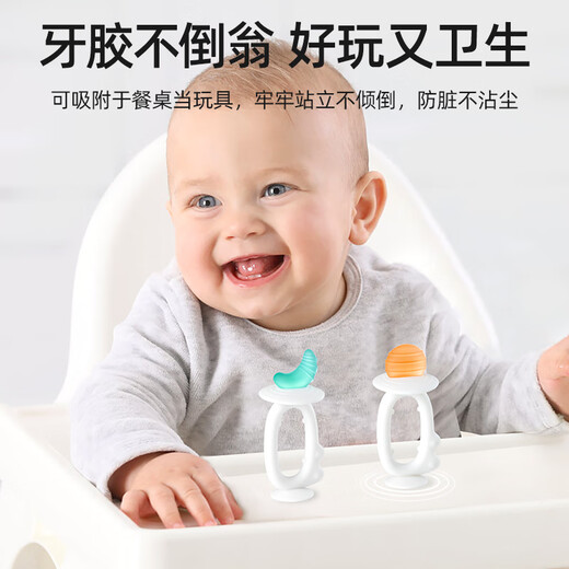 BETUS Baby Teething Stick, Silicone Teether for Small Month-old Baby, Anti-Eating Hands, Biteable and Desirable Pacifier, Soothing and Anti-Eating Hands, Dinosaur Teether-Haoyue