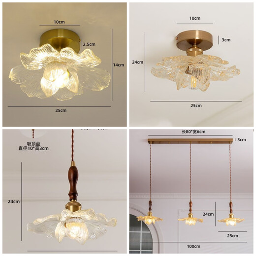 Petal Aisle Light Corridor Modern Simple Internet Celebrity Balcony Light Stair Light Entry Entrance Cloakroom Ceiling Lamp Petal Clear Light Style (Three Color Changing Light)